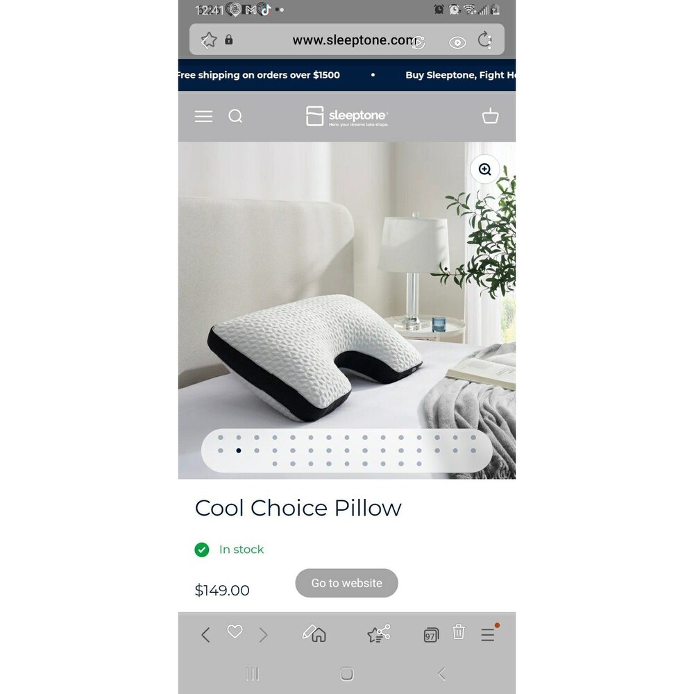 Sleeptone Cool Choice Pillow Bed Pillow U-Shape Geometric White Black
